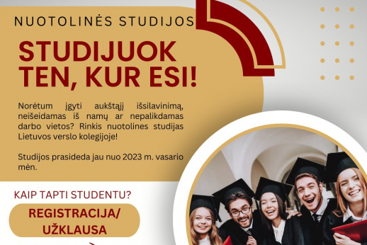 Rinkis nuotolines studijas Lietuvos verslo kolegijoje nuo 2023 m. vasario!