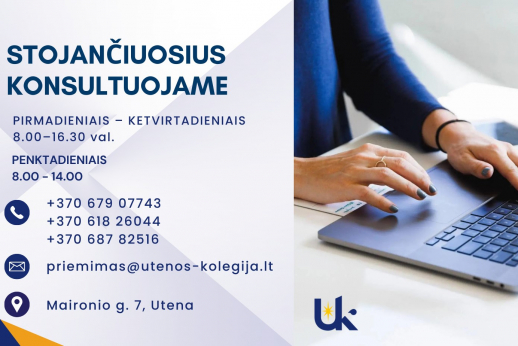 Konsultacijos stojantiems į Utenos kolegiją